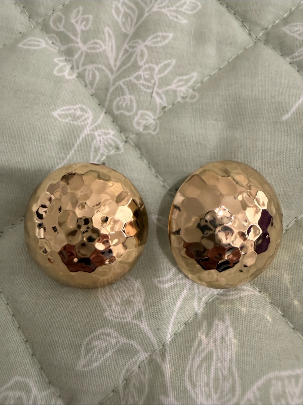 Hammered Metal Decorative Accent Knobs in Gold - Set of 2
